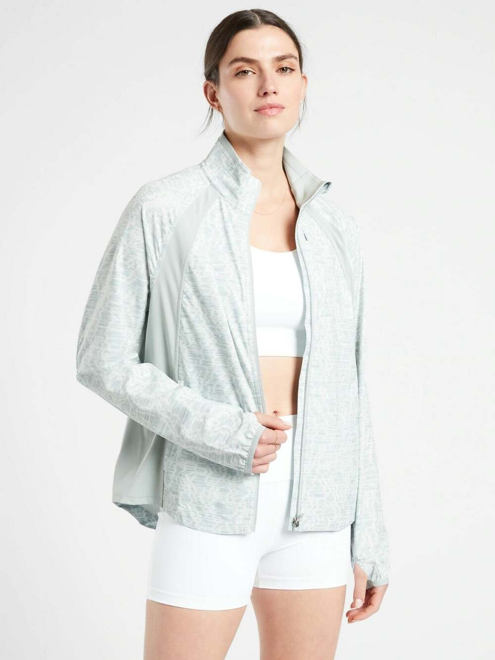 NWT Athleta Run With It Printed Jacket, Verve Horizon SIZE L #982798 O1029H